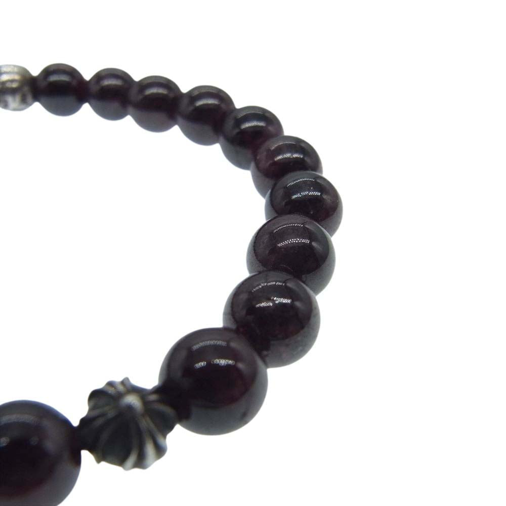 CHROME HEARTS クロムハーツ（原本無） BEAD クロスボール ビーズ ブレスレット 6mm ブラウン系 シルバー系【中古】