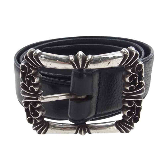 CHROME HEARTS クロムハーツ（原本無） BLT FILIGREE OTJ フィリグリーOTJバックル レザーベルト シルバー系 ブラック系 32【中古】