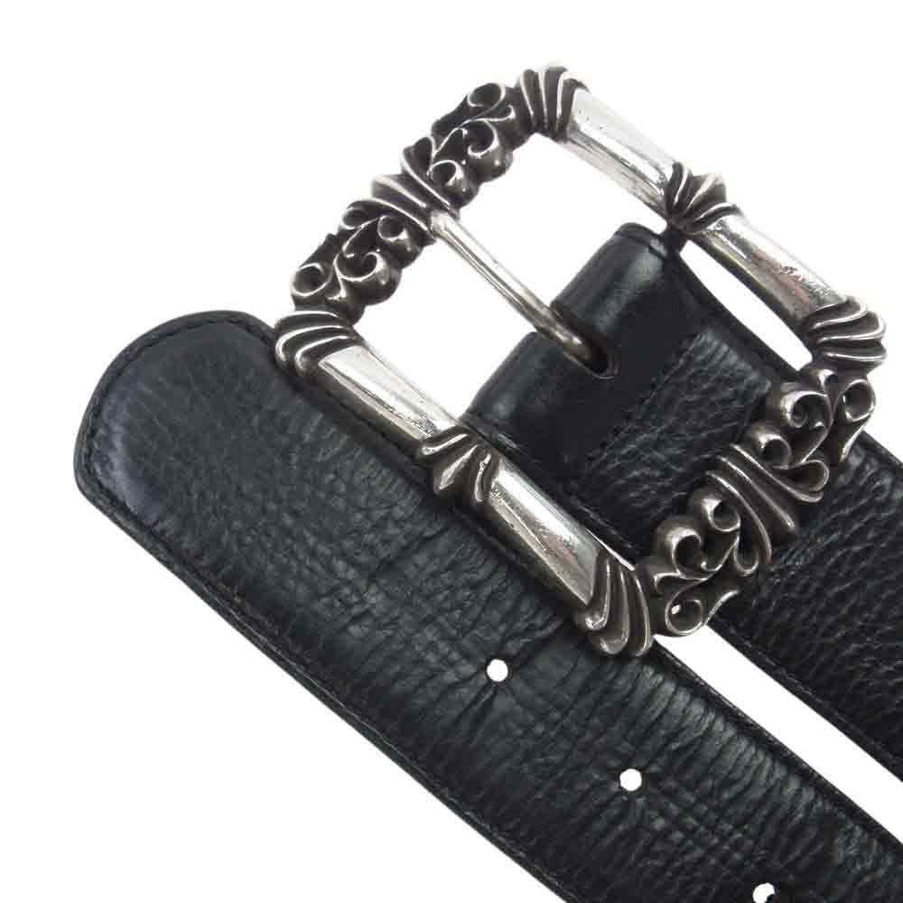 CHROME HEARTS クロムハーツ（原本無） BLT FILIGREE OTJ フィリグリーOTJバックル レザーベルト シルバー系 ブラック系 32【中古】