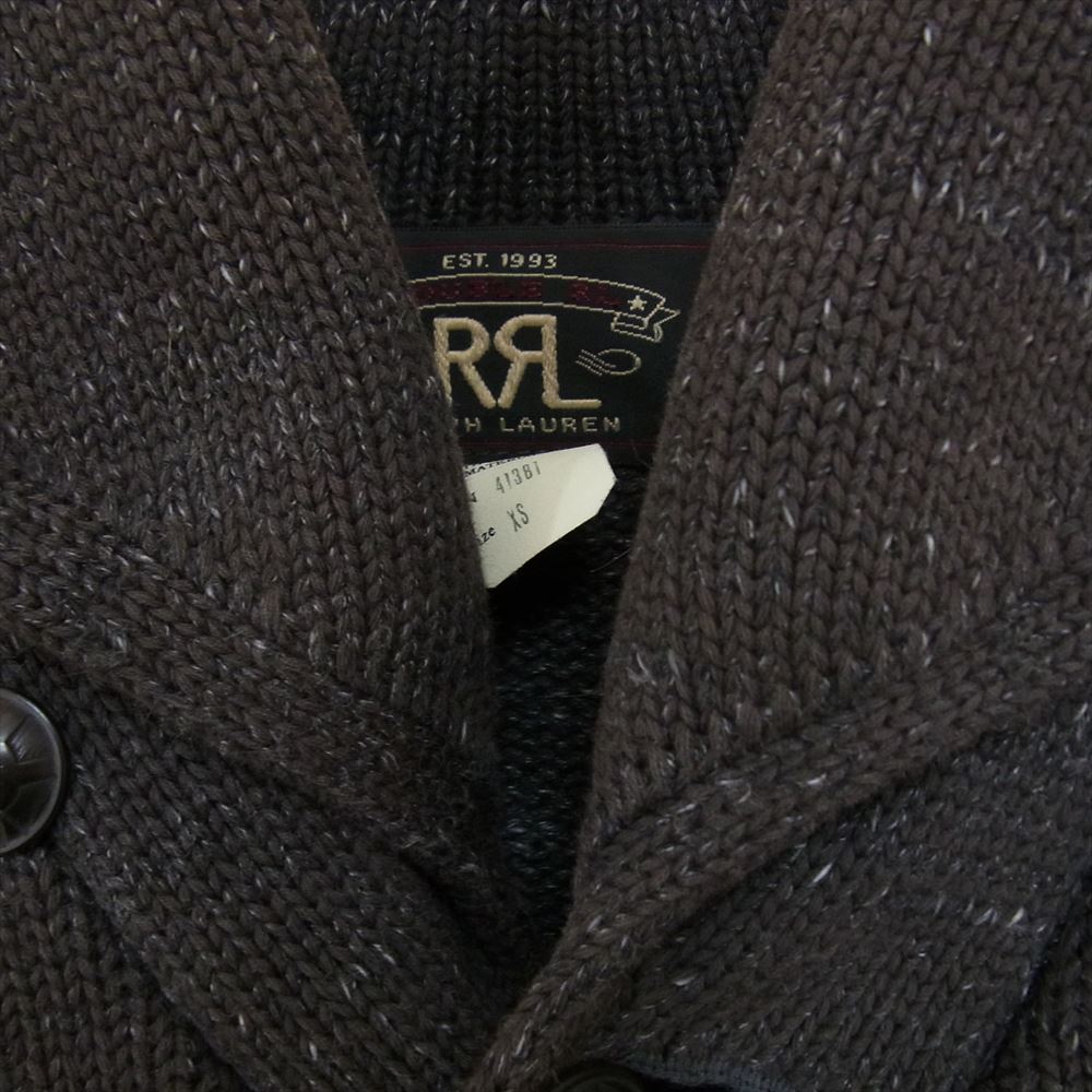 RRL ダブルアールエル ショールカラー コットンニット カーディガン グレー系 XS【中古】