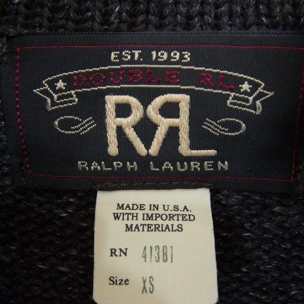 RRL ダブルアールエル ショールカラー コットンニット カーディガン グレー系 XS【中古】