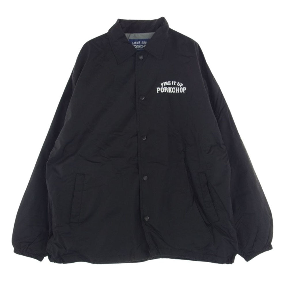 ポークチョップ PORKCHOP GARAGE SUPPLY 3D B＆S COACH JKT プリント ナイロン コーチ ジャケット ブラック系 XL【中古】