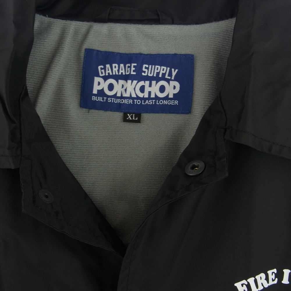 ポークチョップ PORKCHOP GARAGE SUPPLY 3D B＆S COACH JKT プリント ナイロン コーチ ジャケット ブラック系 XL【中古】
