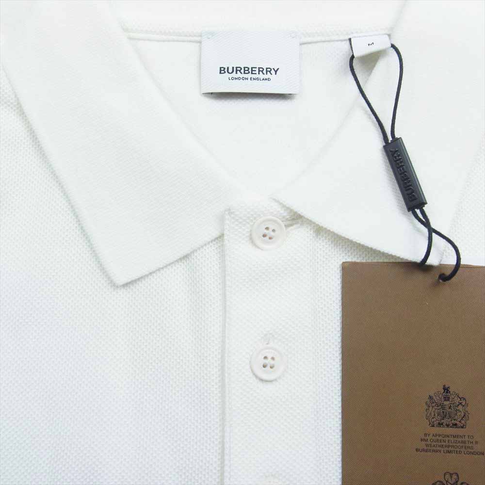 BURBERRY バーバリー 8016287 LONDON ロンドン ロゴ ポロ シャツ 半袖 ホワイト ホワイト系 M【新古品】【未使用】【中古】