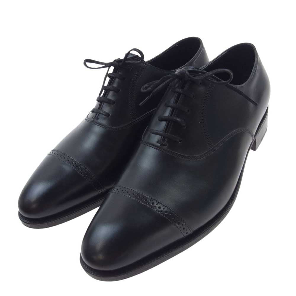 John Lobb ジョンロブ シューツリー付属 Philip II フィリップ2 パンチドキャップトゥ ビジネスシューズ ブラック系 7【美品】【中古】