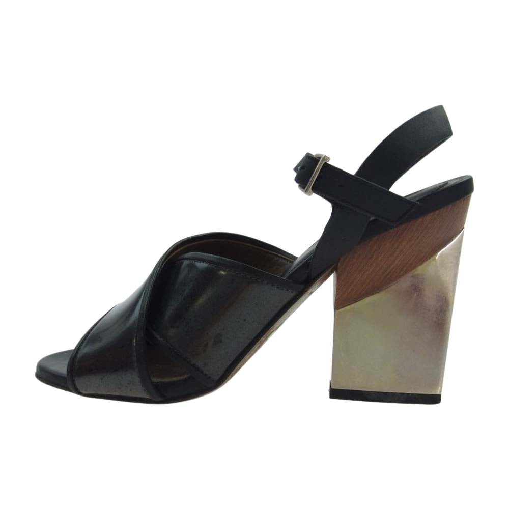 MARNI マルニ ストラップ レザー ヒール パンプス サンダル ブラック系 37.5【中古】