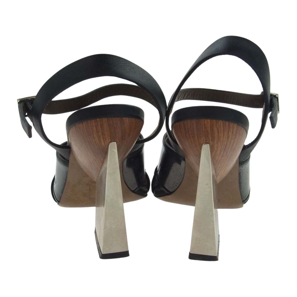 MARNI マルニ ストラップ レザー ヒール パンプス サンダル ブラック系 37.5【中古】