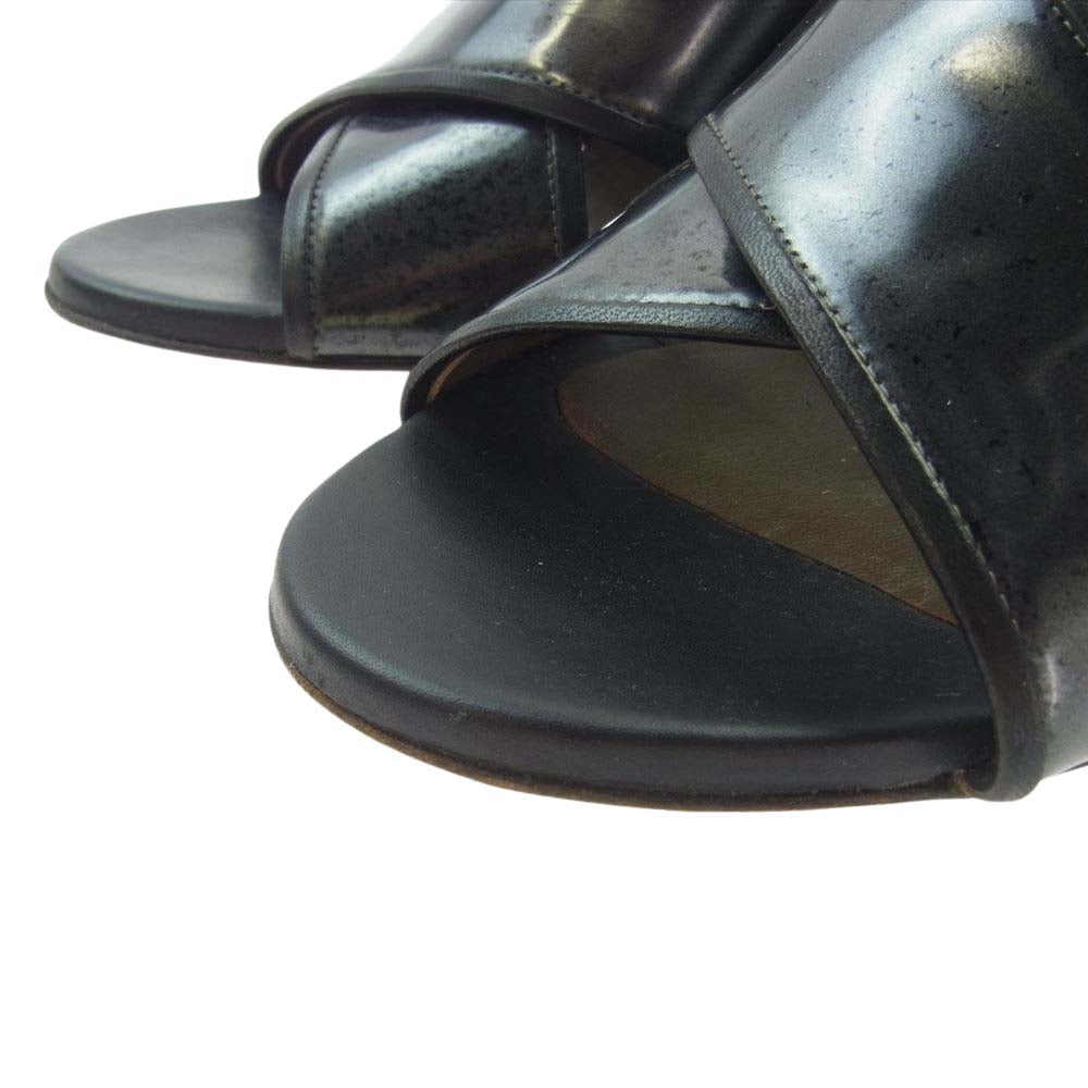 MARNI マルニ ストラップ レザー ヒール パンプス サンダル ブラック系 37.5【中古】