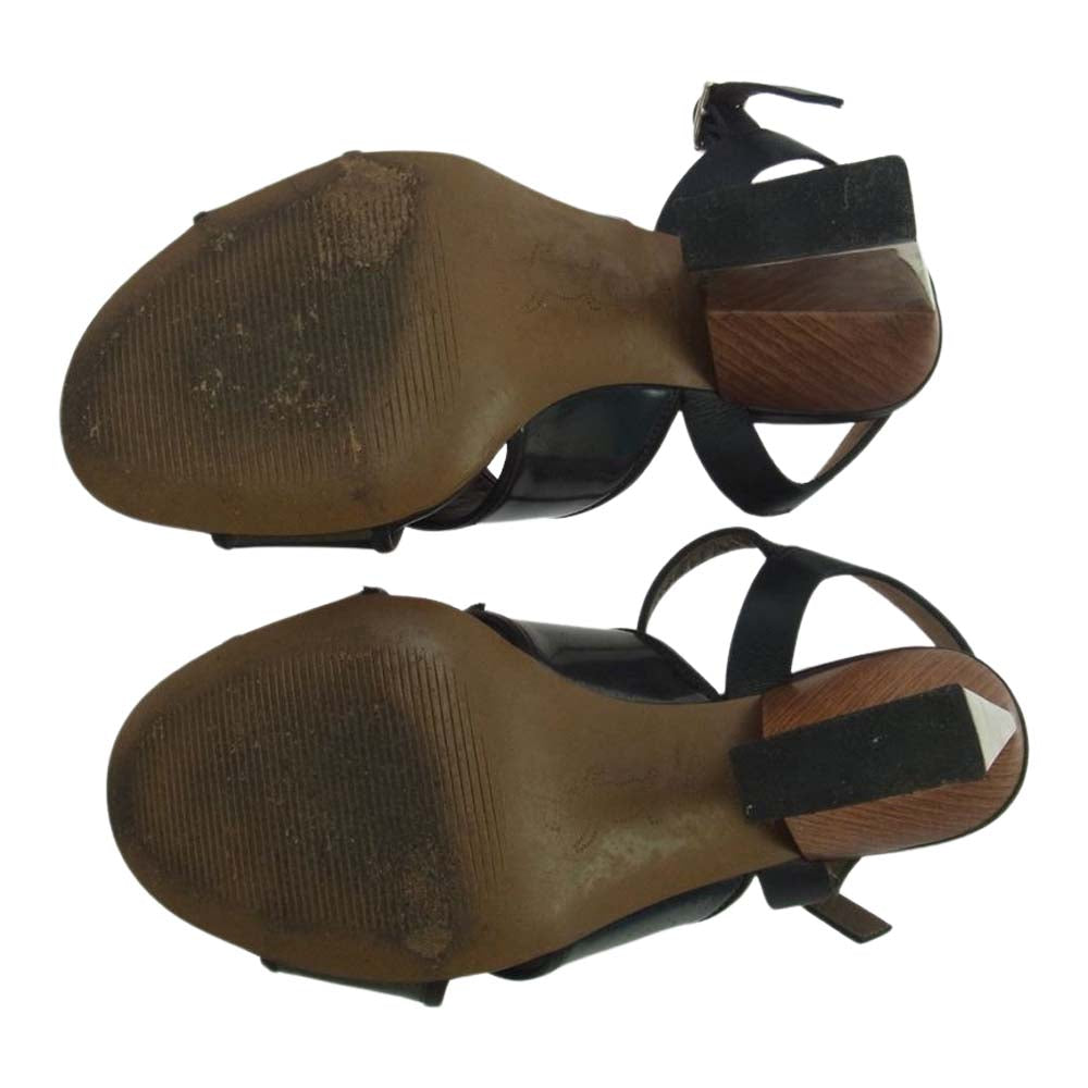 MARNI マルニ ストラップ レザー ヒール パンプス サンダル ブラック系 37.5【中古】
