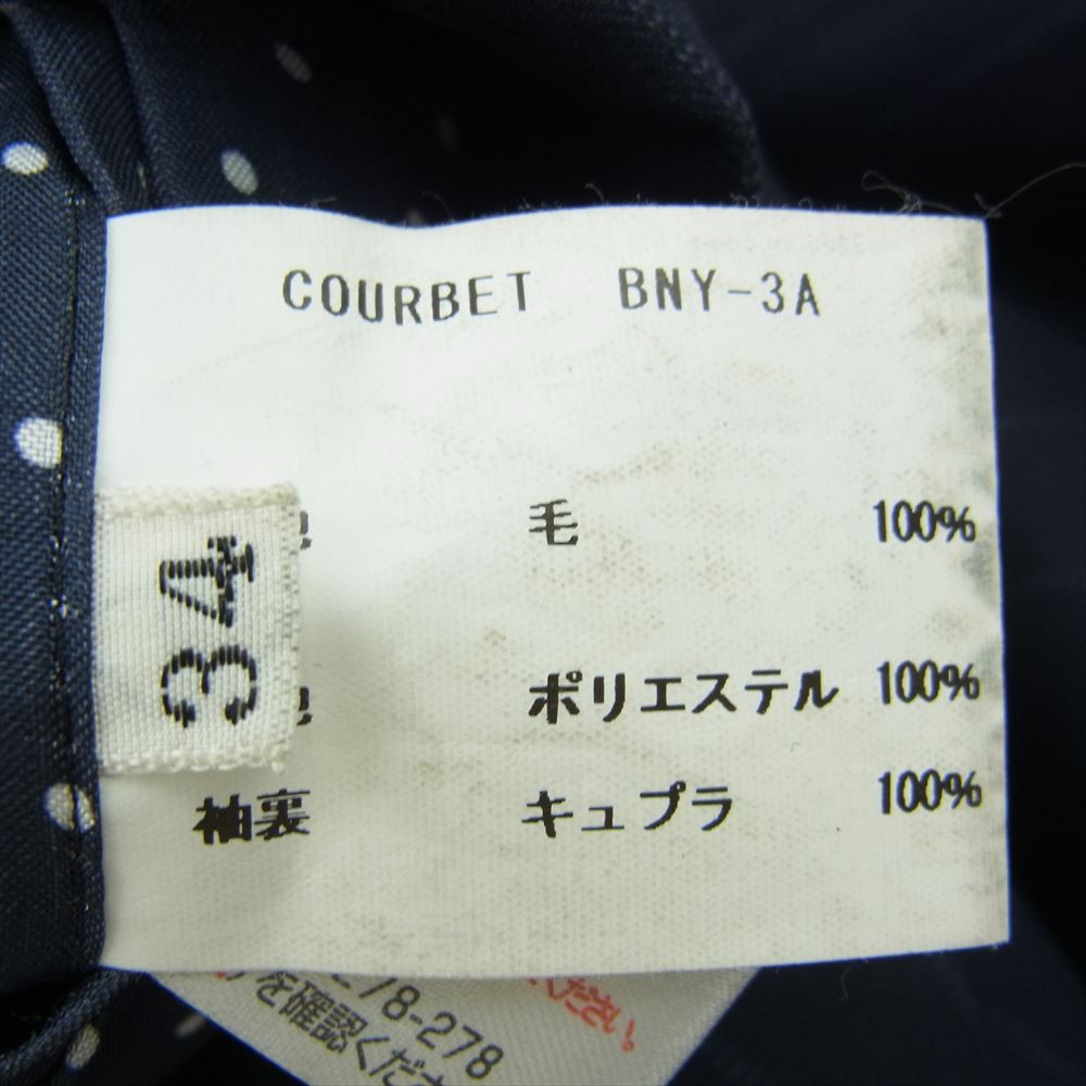 BARNEYS NEW YORK BNY-3A Casely-Hayford ケイスリーヘイフォード ストライプ セットアップ ピークドラペル ダブルブレスト テーラードジャケット スラックスパンツ ダークネイビー系 34【中古】