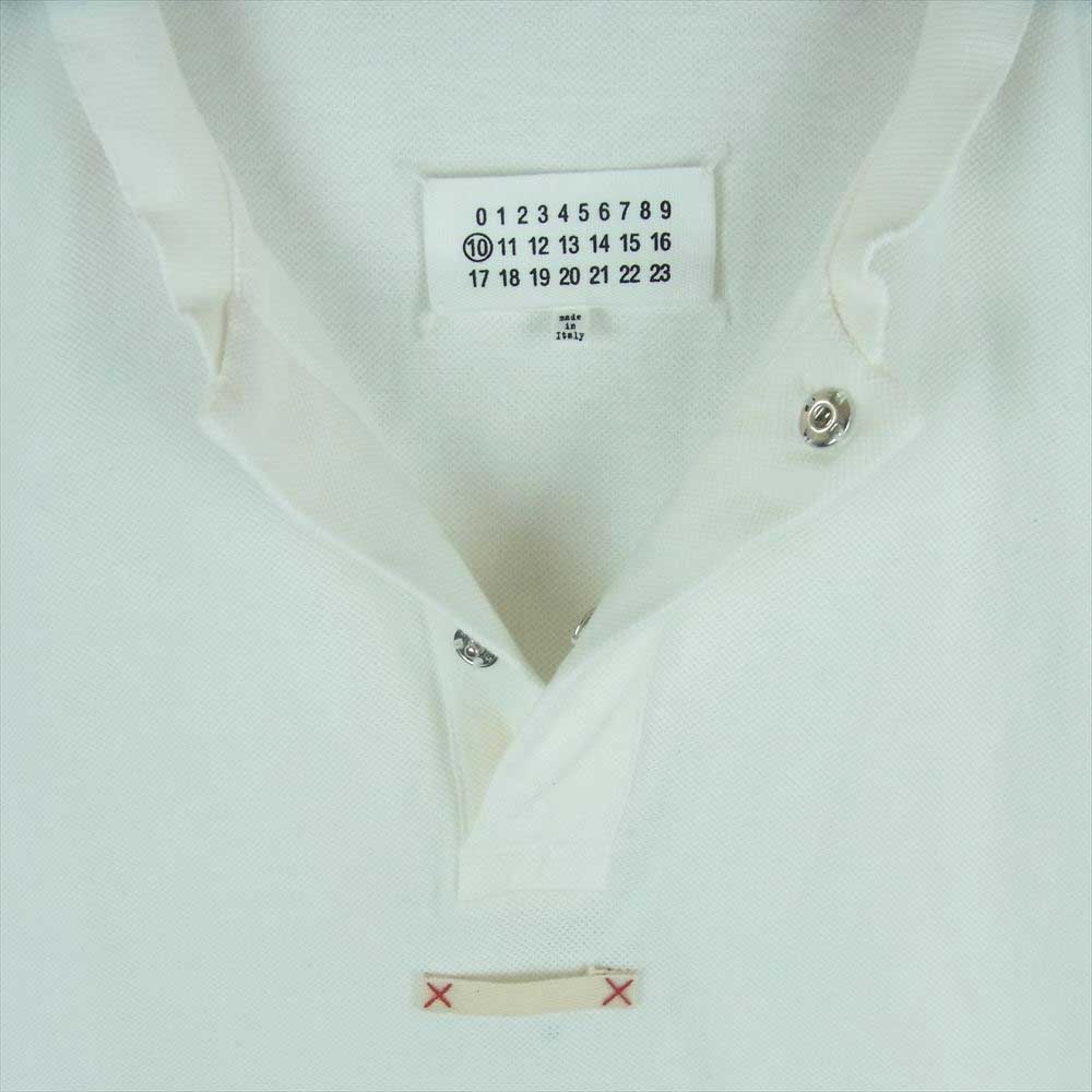 MAISON MARGIELA メゾンマルジェラ 22SS S50GL0041 POLO SHIRT プルオーバー ベースボール 半袖 ポロシャツ ホワイト系 M【中古】
