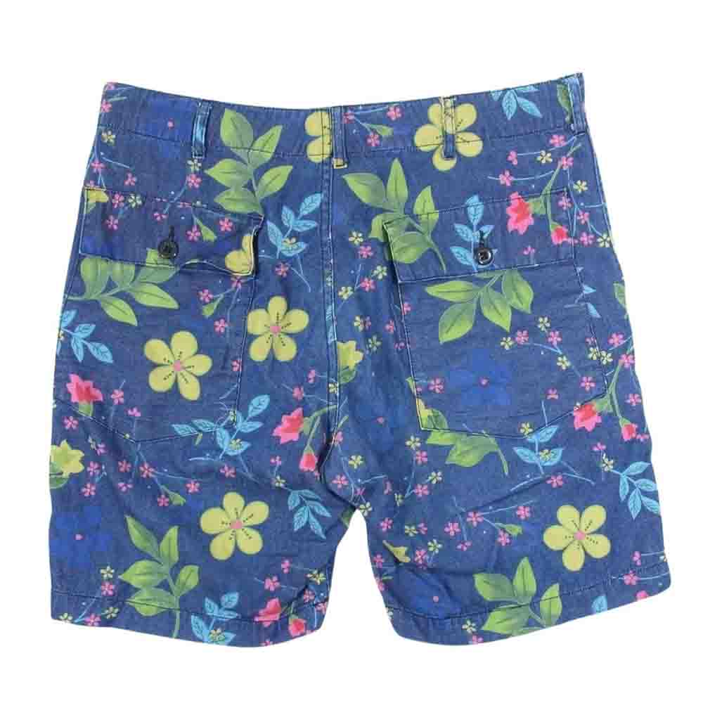 Engineered Garments エンジニアードガーメンツ アロハ 花柄 ダンガリー ショーツ ハーフパンツ ブルー系 M【中古】