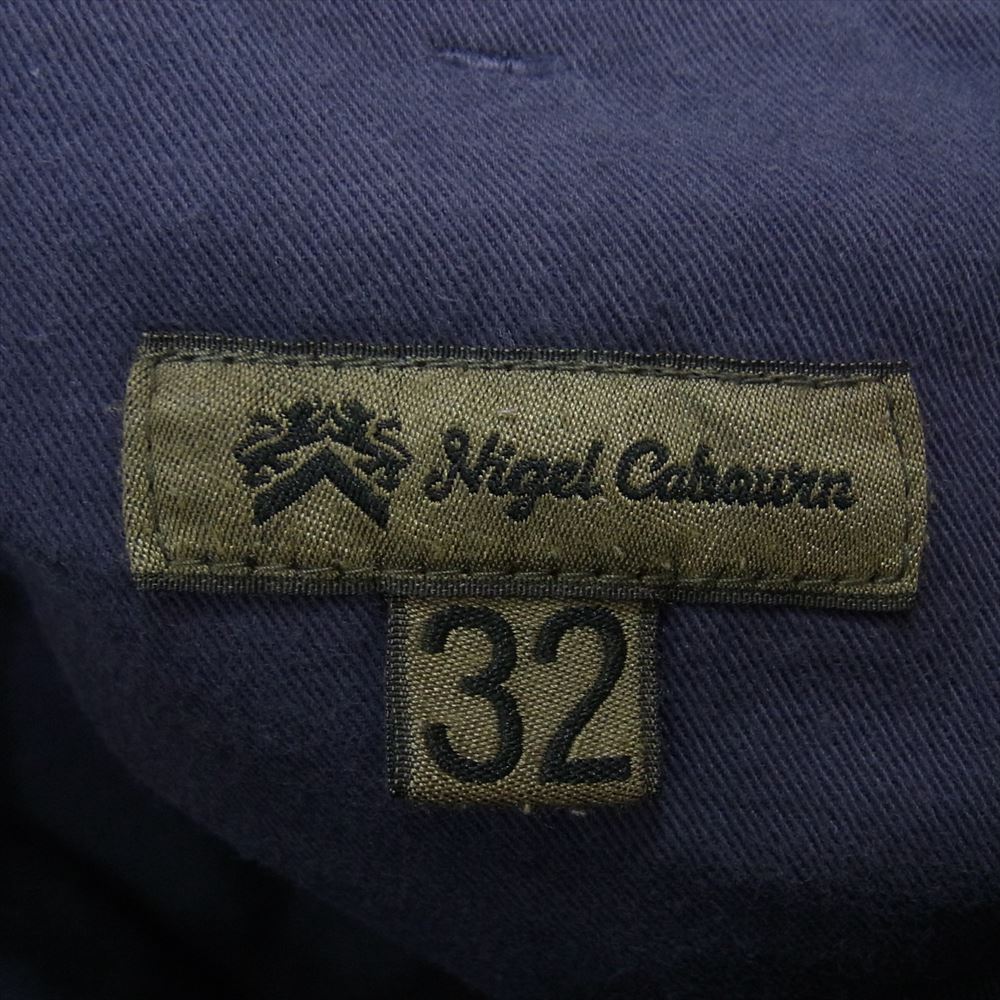 Nigel Cabourn ナイジェルケーボン 8020050506 MILITARY CHINO PANTS ブリティッシュアーミー ミリタリー フライボタン チノパンツ ネイビー系 34【中古】