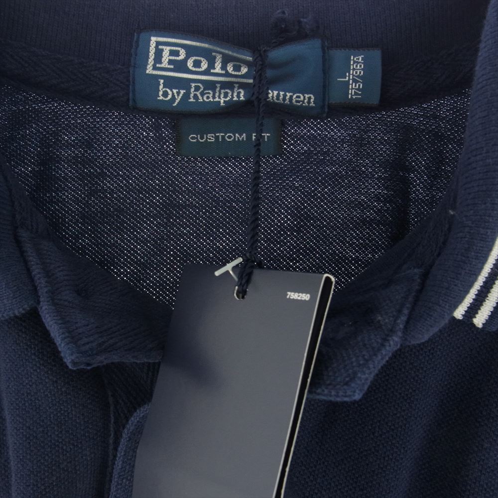 POLO RALPH LAUREN ポロ・ラルフローレン 刺繍 ポロ シャツ 半袖 ネイビー系 L【中古】