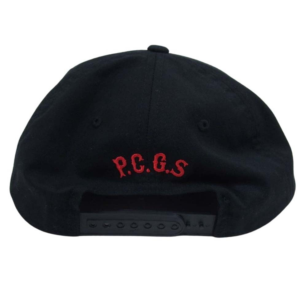 ポークチョップガレージサプライ SNAPBACK 6パネル ロゴ ベースボール キャップ 帽子 ブラック系【中古】