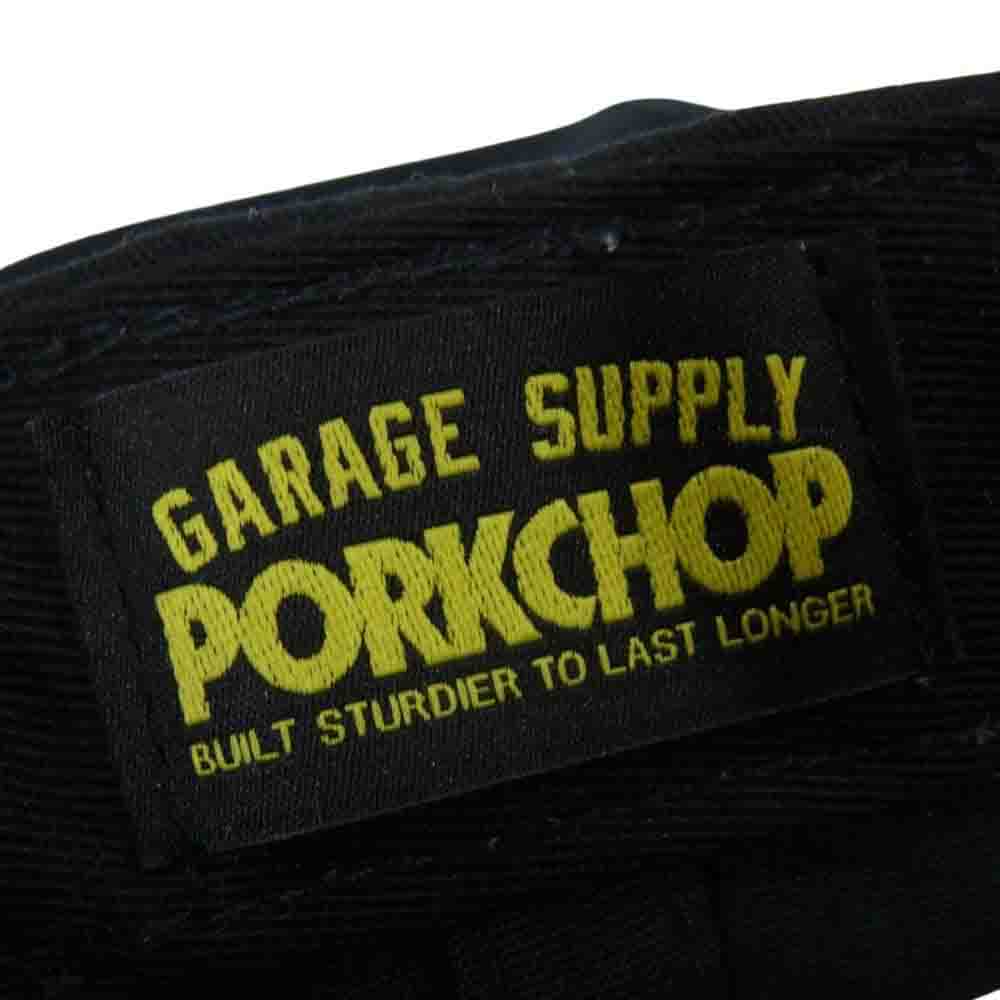 ポークチョップガレージサプライ SNAPBACK 6パネル ロゴ ベースボール キャップ 帽子 ブラック系【中古】