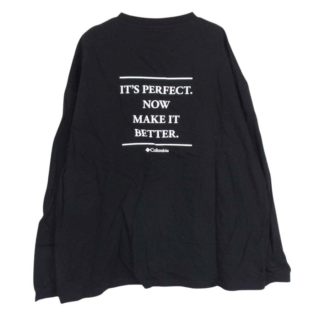 Columbia コロンビア PM0342 チャティー ピーク ロゴ 長袖 Tシャツ ブラック系 L【中古】