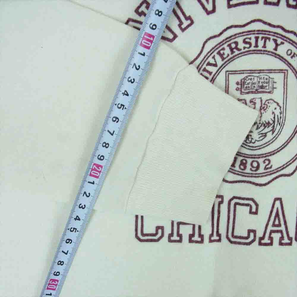Champion チャンピオン USA製 80sトリコタグ UNIVERSITY CHICAGO カレッジ スウェット オフホワイト系 L【中古】