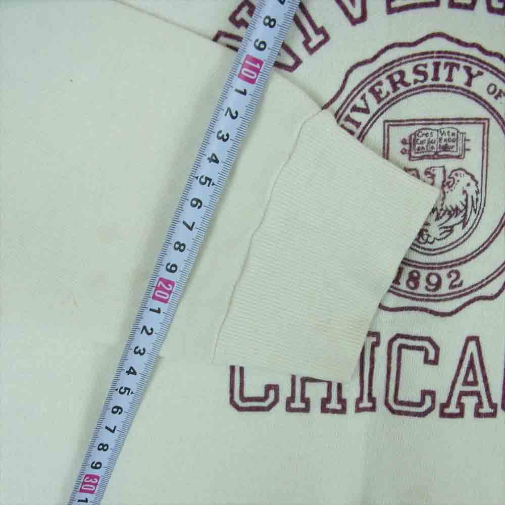 Champion チャンピオン USA製 80sトリコタグ UNIVERSITY CHICAGO カレッジ スウェット オフホワイト系 L【中古】