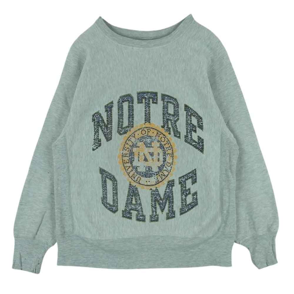 Champion チャンピオン 90s ヴィンテージ Reverse Weave Sweat NOTRE DAME リバースウイーブ ノートルダム大学 スウェット グレー系 M【中古】