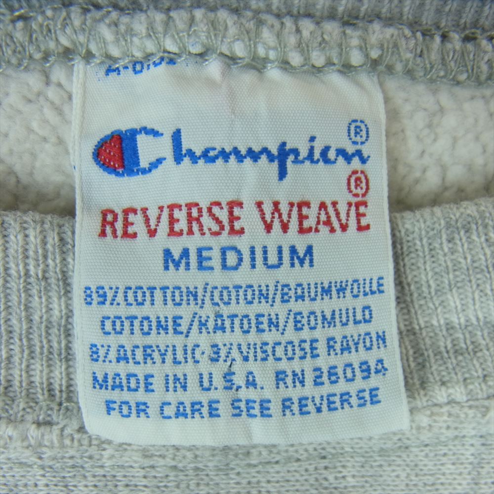Champion チャンピオン 90s ヴィンテージ Reverse Weave Sweat NOTRE DAME リバースウイーブ ノートルダム大学 スウェット グレー系 M【中古】
