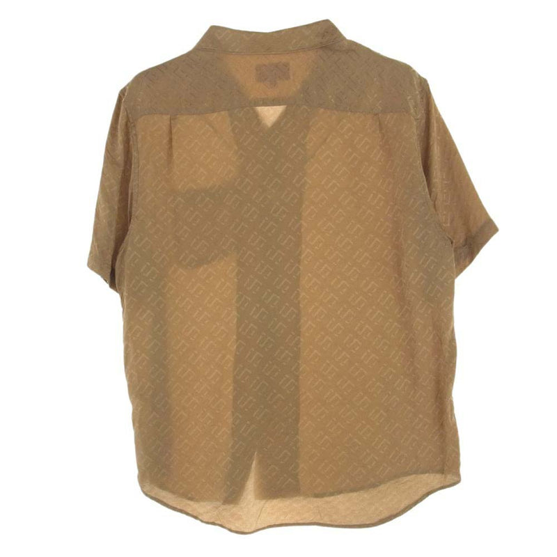 Supreme シュプリーム 22SS  Tonal Monogram Silk トーナル モノグラム シルク 半袖シャツ  ベージュ系 M【中古】