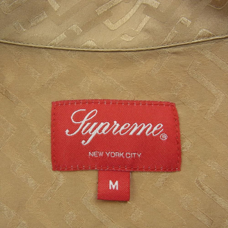 Supreme シュプリーム 22SS  Tonal Monogram Silk トーナル モノグラム シルク 半袖シャツ  ベージュ系 M【中古】