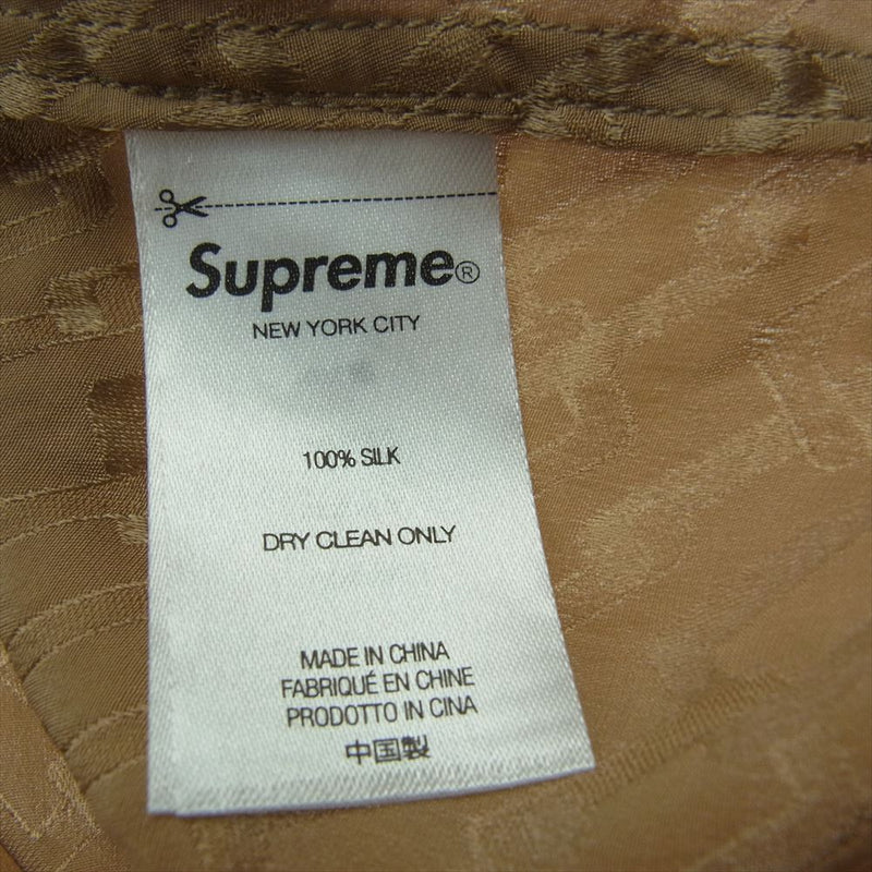 Supreme シュプリーム 22SS  Tonal Monogram Silk トーナル モノグラム シルク 半袖シャツ  ベージュ系 M【中古】