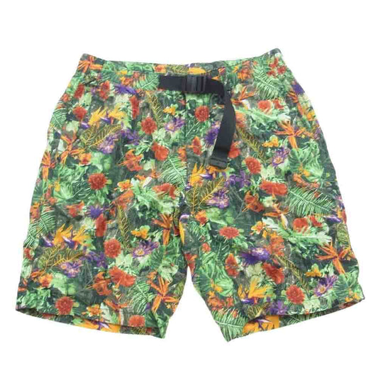 Columbia コロンビア PM4472 　 総柄 ハーフパンツ ショーツ ベルト付き グリーン系 M【中古】