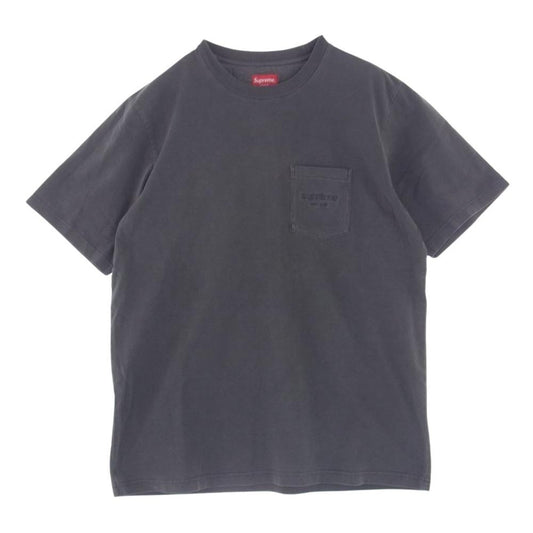 Supreme シュプリーム 20SS  Overdyed Pocket Tee オーバーダイ ポケット ロゴ刺繍 半袖 Tシャツ グレー系 L【極上美品】【中古】