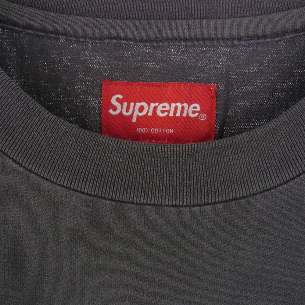Supreme シュプリーム 20SS  Overdyed Pocket Tee オーバーダイ ポケット ロゴ刺繍 半袖 Tシャツ グレー系 L【極上美品】【中古】