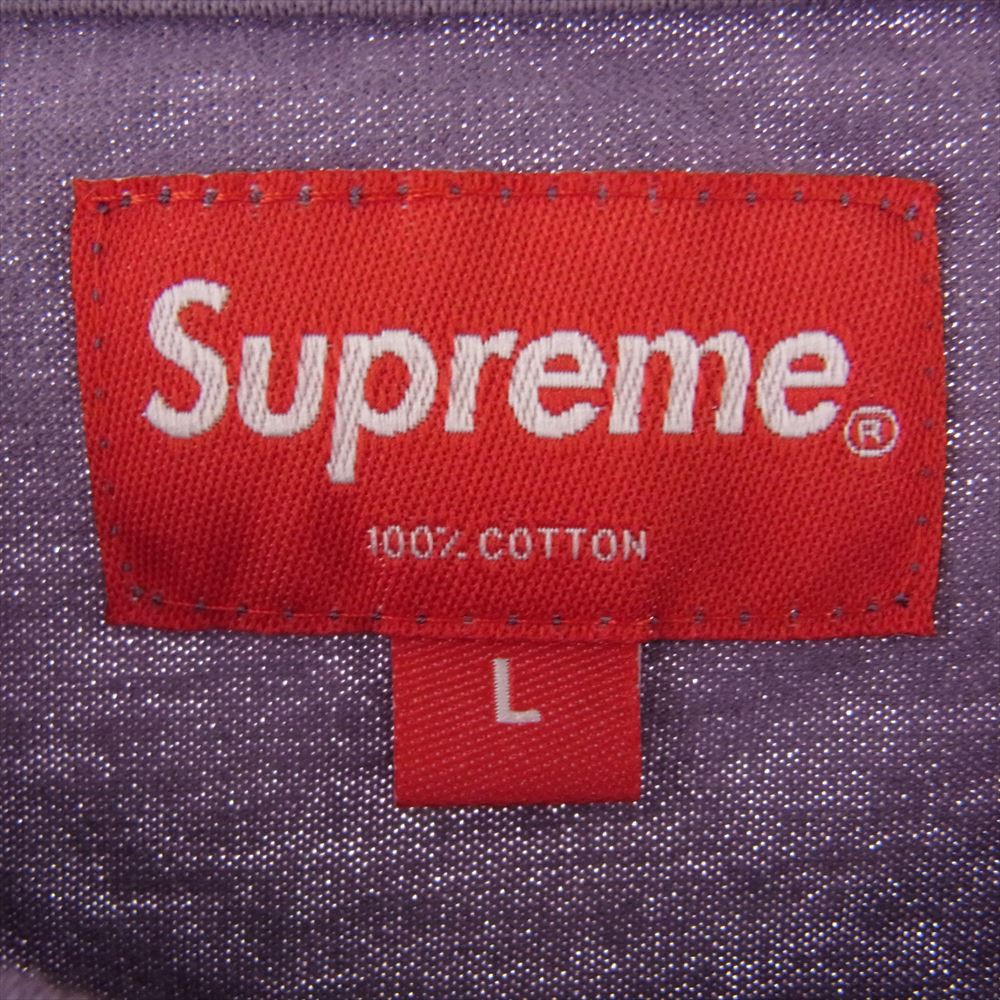 Supreme シュプリーム 19AW  Internationale S/S Top ロゴ プリント 半袖 Tシャツ パープル系 L【極上美品】【中古】