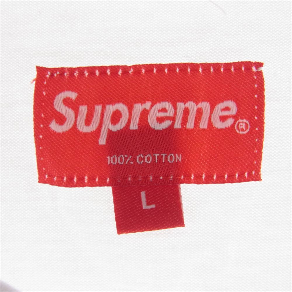 Supreme シュプリーム 18SS Split Logo S/S Top スプリット ロゴ刺繍 半袖 Tシャツ ホワイト系 ブラック系 L【極上美品】【中古】