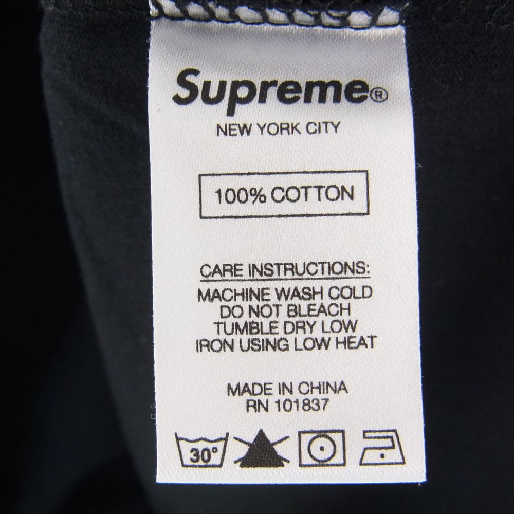 Supreme シュプリーム 18SS Split Logo S/S Top スプリット ロゴ刺繍 半袖 Tシャツ ホワイト系 ブラック系 L【極上美品】【中古】