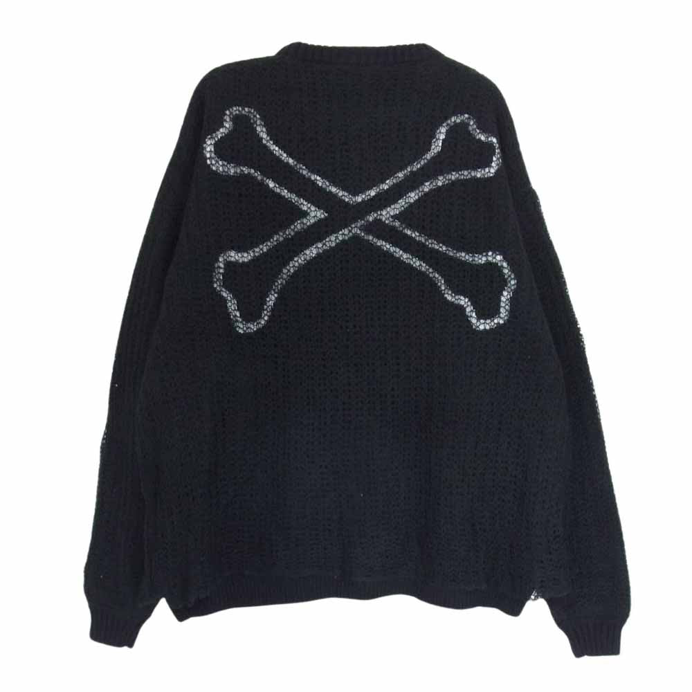 WTAPS ダブルタップス 23AW 232MADT-KNM02  OBSVR SWEATER クロスボーン レイヤード クルーネック ニット セーター ブラック系 X 02【極上美品】【中古】