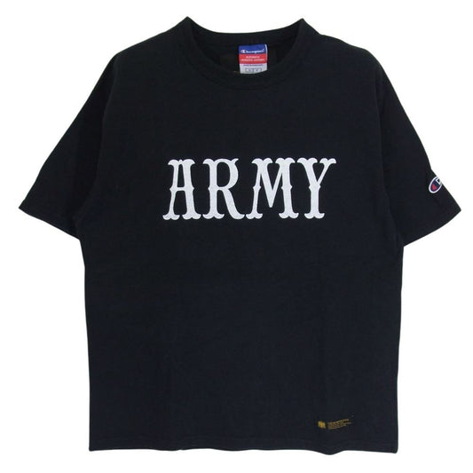 NEIGHBORHOOD ネイバーフッド × Champion チャンピオン ARMY アーミー マッドネス バックプリント 半袖 Tシャツ ブラック系 S【中古】