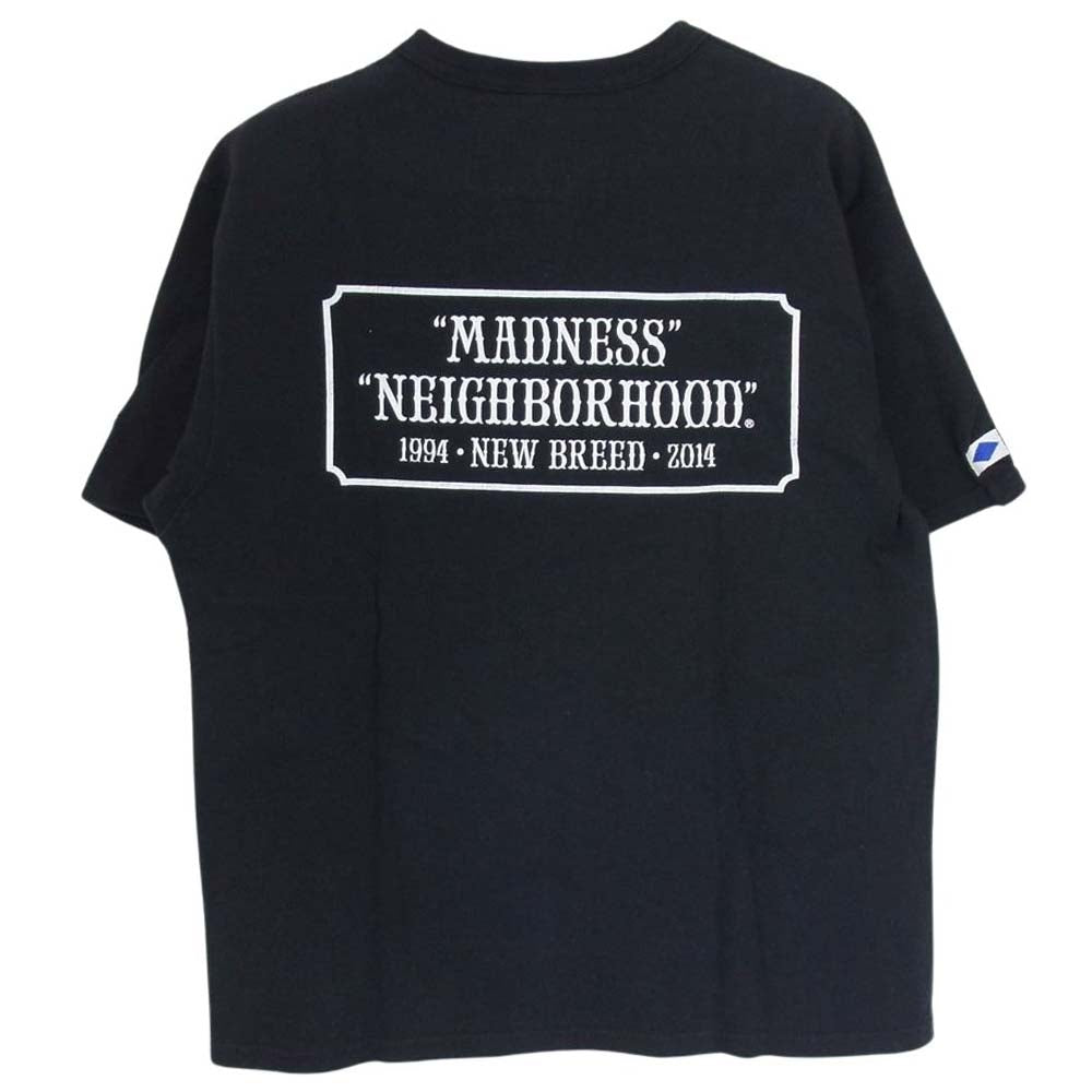 NEIGHBORHOOD ネイバーフッド × Champion チャンピオン ARMY アーミー マッドネス バックプリント 半袖 Tシャツ ブラック系 S【中古】