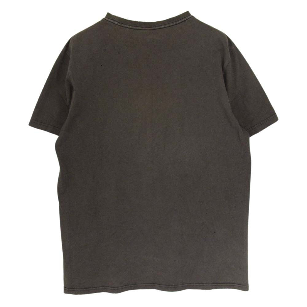 NUMBER(N)INE ナンバーナイン 04SS ドリーム期 宮下本人期アーカイブ ハート涙スカル ギター ダメージ加工  プリント 半袖 Tシャツ ブラウン系 3【中古】