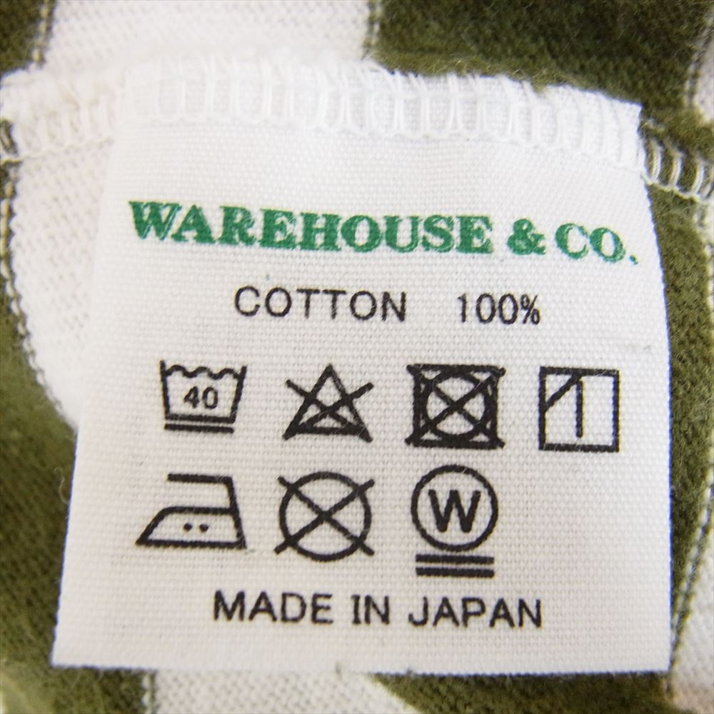 WAREHOUSE ウエアハウス ボーダーバスクシャツ 七分丈 Ｔシャツ グリーン系 42【中古】