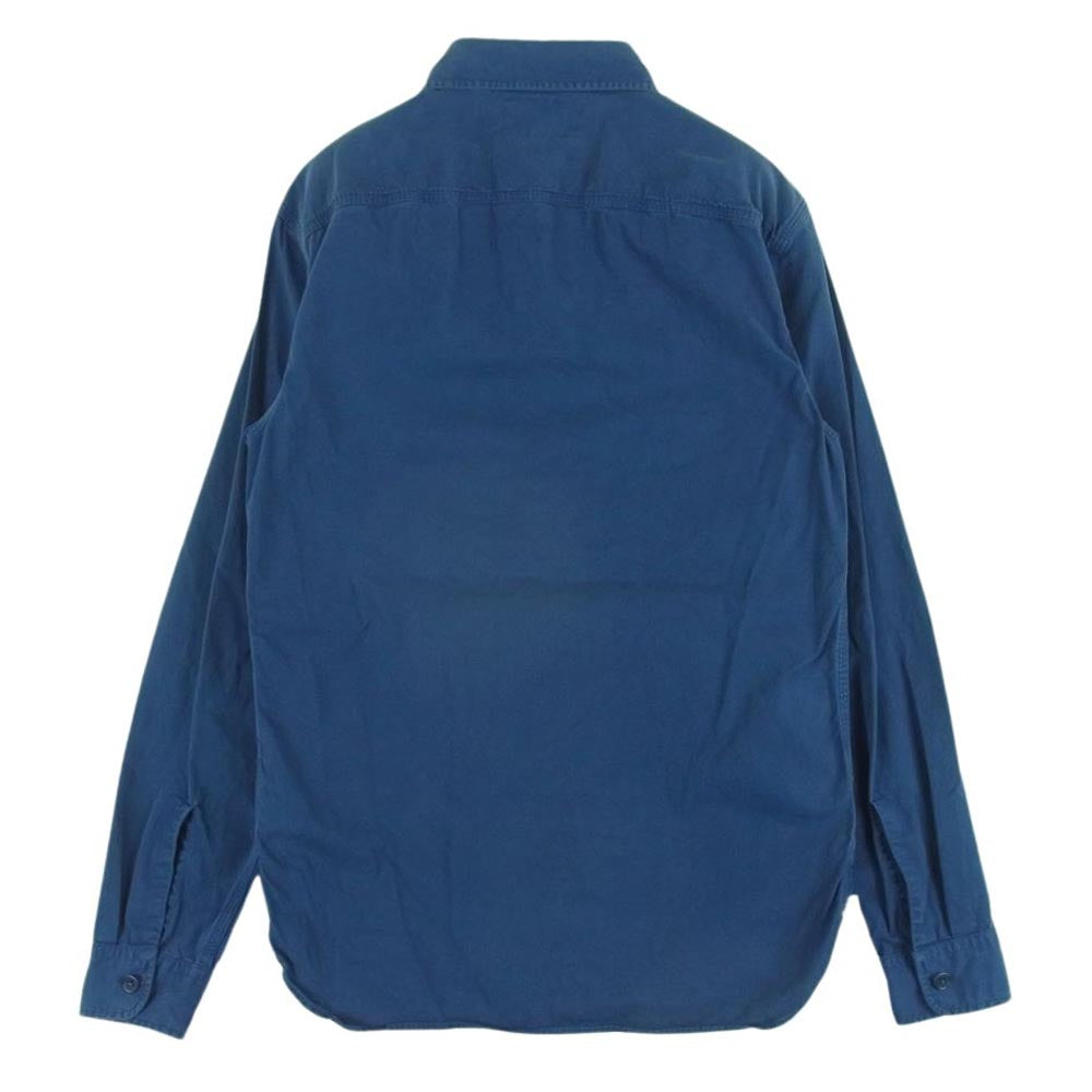 RALPH LAUREN ラルフローレン ワークシャツ コットン ダブルポケット 長袖 シャツ ネイビー系 XS【中古】