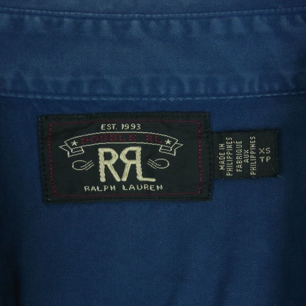 RALPH LAUREN ラルフローレン ワークシャツ コットン ダブルポケット 長袖 シャツ ネイビー系 XS【中古】