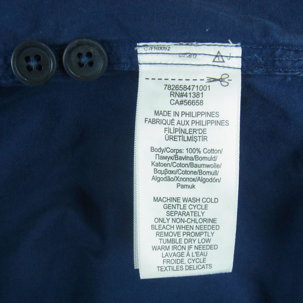 RALPH LAUREN ラルフローレン ワークシャツ コットン ダブルポケット 長袖 シャツ ネイビー系 XS【中古】