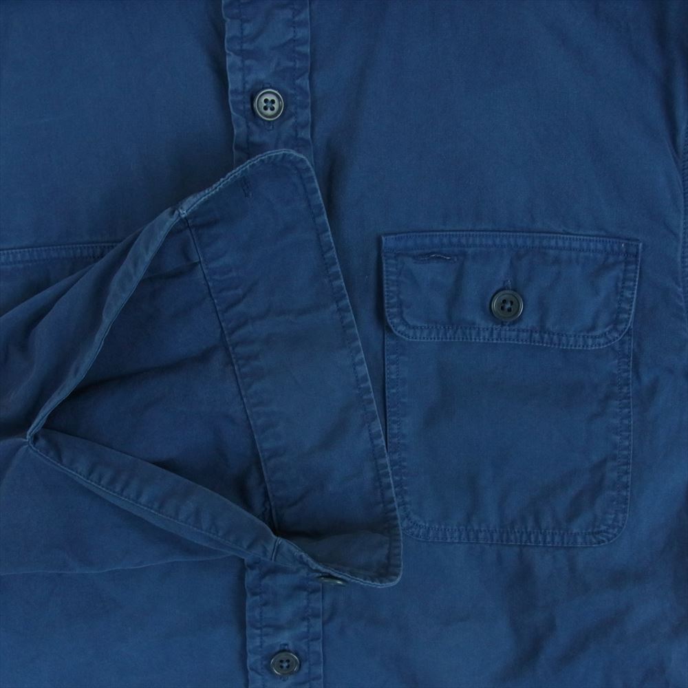 RALPH LAUREN ラルフローレン ワークシャツ コットン ダブルポケット 長袖 シャツ ネイビー系 XS【中古】