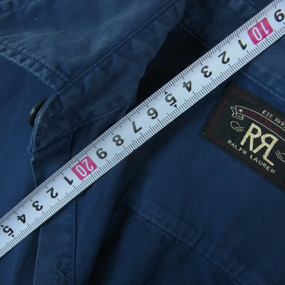 RALPH LAUREN ラルフローレン ワークシャツ コットン ダブルポケット 長袖 シャツ ネイビー系 XS【中古】
