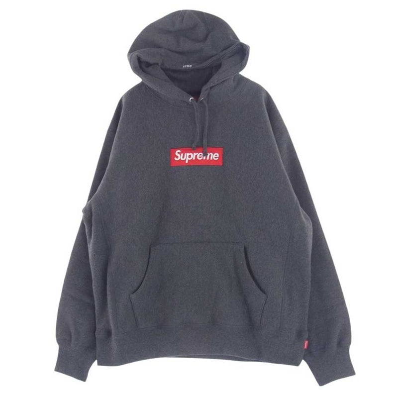 Supreme シュプリーム 21AW  Box Logo Hooded Sweatshirt ボックス ロゴ フーデッド スウェット シャツ パーカー グレー系 M【極上美品】【中古】