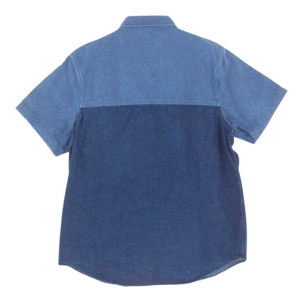 Supreme シュプリーム 19SS 2-Tone Denim S/S Shirt 2トーン デニム シャツ 半袖 インディゴブルー系 M【極上美品】【中古】