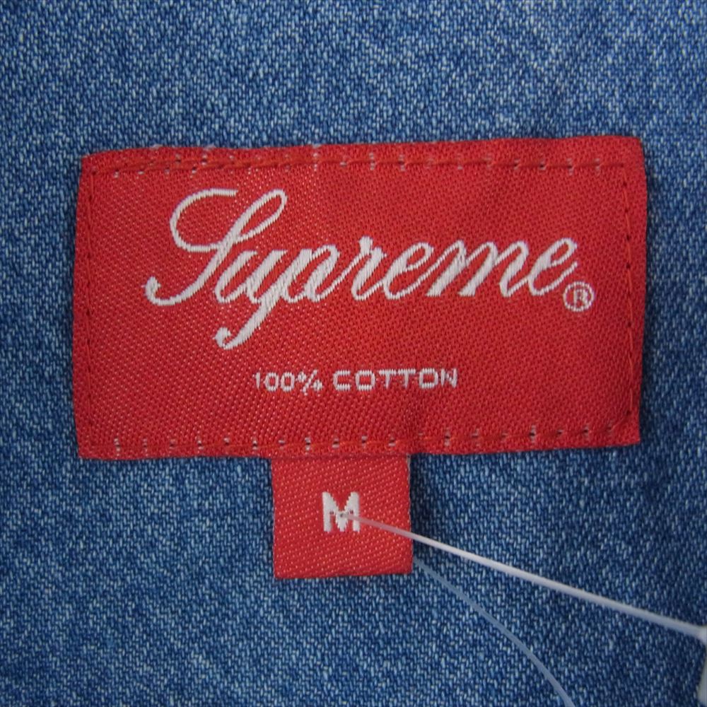 Supreme シュプリーム 19SS 2-Tone Denim S/S Shirt 2トーン デニム シャツ 半袖 インディゴブルー系 M【極上美品】【中古】
