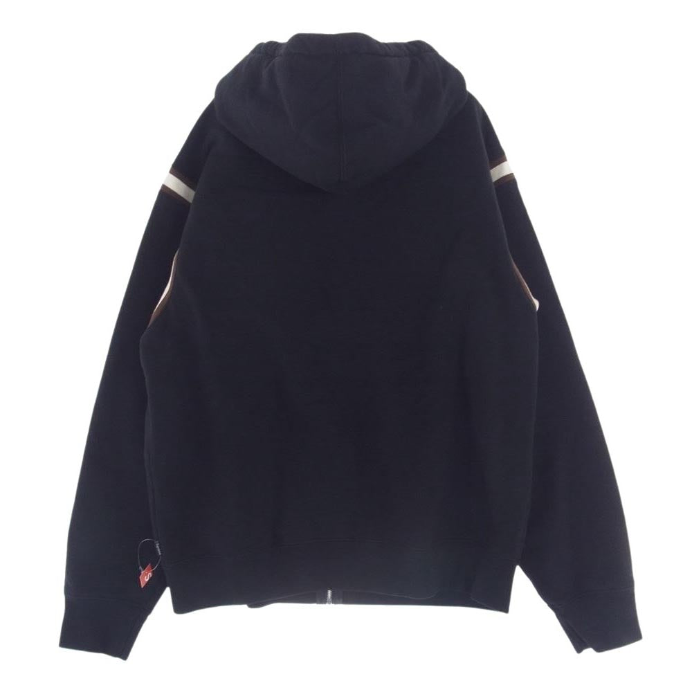 Supreme シュプリーム 18SS Jet Sleeve Zip Up Hooded Sweatshirt ジェットスリーブ ジップアップ フーデッド スウェットシャツ パーカー ブラック系 M【極上美品】【中古】