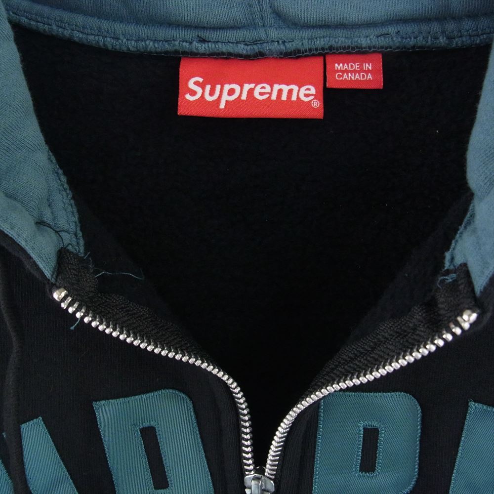 Supreme シュプリーム 18SS Jet Sleeve Zip Up Hooded Sweatshirt ジェットスリーブ ジップアップ フーデッド スウェットシャツ パーカー ブラック系 M【極上美品】【中古】