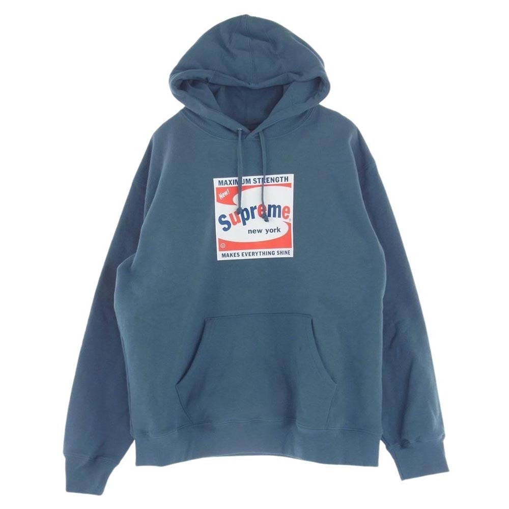 Supreme シュプリーム 21AW  Shine Hooded Sweatshirt シャイン フーディー スウェットシャツ パーカー  スレート L【極上美品】【中古】